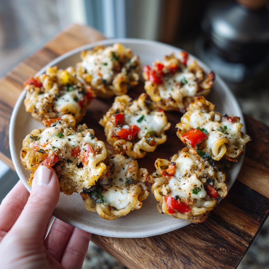 Mediterranean Veggie Pasta Bites