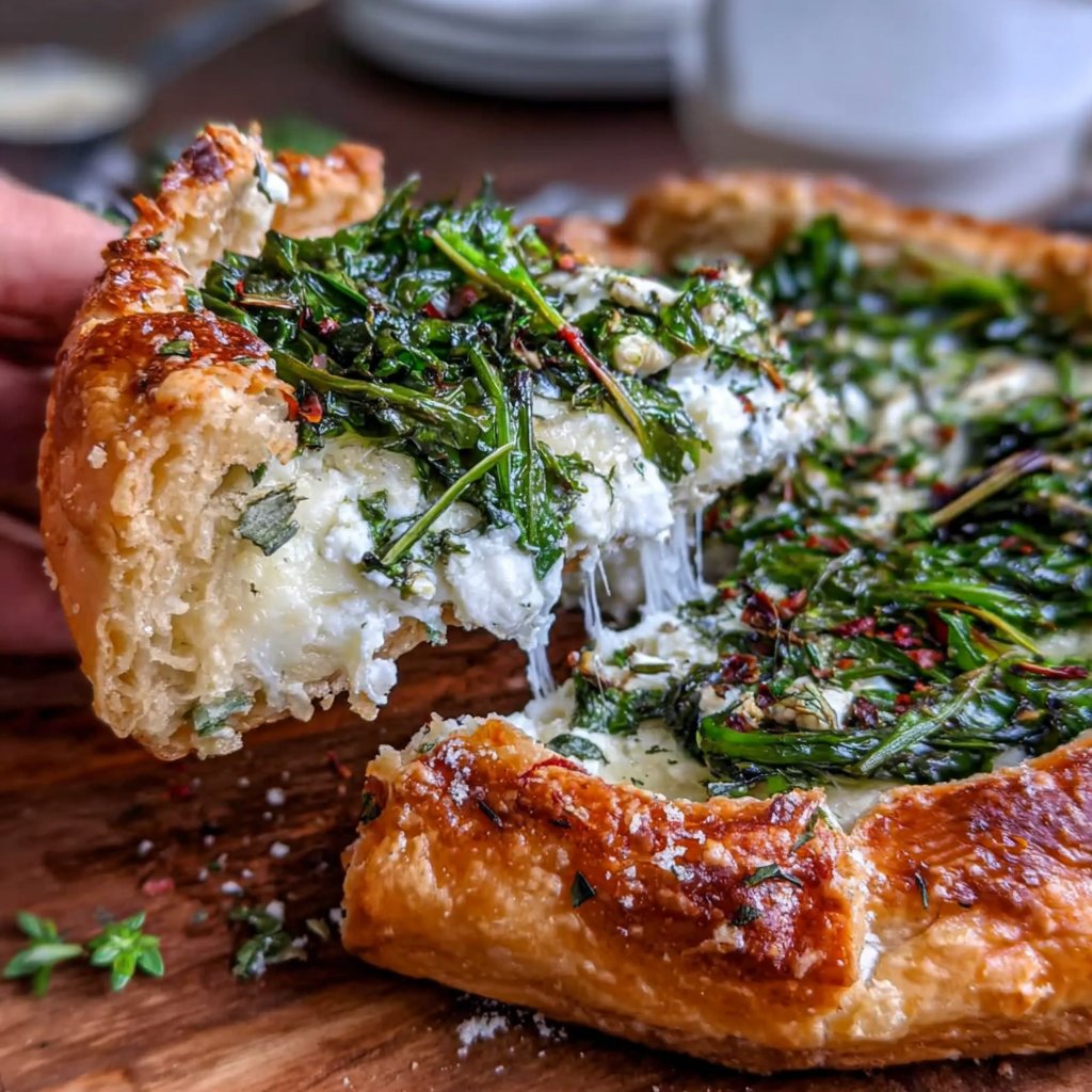 Rustic Dandelion Tart with Goat Cheese